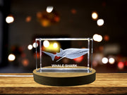 Enchanting 3D Engraved Crystal | Whale Shark