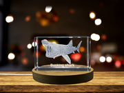 Serene 3D Engraved Crystal | Basking Shark