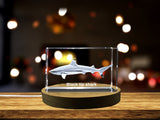 Striking 3D Engraved Crystal | Blacktip Shark A&B Crystal Collection