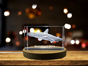 Graceful 3D Engraved Crystal  | Bonnethead Shark