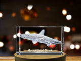 Graceful 3D Engraved Crystal | Bonnethead Shark A&B Crystal Collection