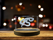 Captivating 3D Engraved Crystal | California King Snake