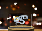 Captivating 3D Engraved Crystal | California King Snake A&B Crystal Collection