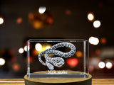 Enchanting 3D Engraved Crystal | Milk Snake A&B Crystal Collection