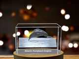 Gorgeous Atlantic Humpback Dolphin Engraved in Crystal Sculpture Collectible Figurine for Home Decoration A&B Crystal Collection