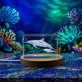 3D Spinner Dolphin 3D Engraved Crystal Trophy Award — Made in Canada - Custom Award From A&B Crystal Collection