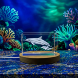 3D Spinner Dolphin Crystal Trophy Award - Handcrafted Collectible Sculpture - Custom Award From A&B Crystal Collection