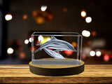 Graceful Striped Dolphin Sculpted in Shimmering Crystal Collector's Statue