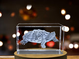 Pond Slider Turtle Engraved Crystal Paperweight - Common Yet Captivating Freshwater Species Replica A&B Crystal Collection