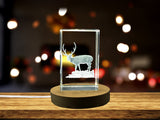 Chital Deer Crystal Trophy Award Recognition | Handcrafted Gift for Nature & Animal Lovers