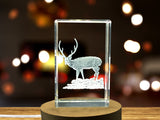 Chital Deer Crystal Trophy Award Recognition | Handcrafted Gift for Nature & Animal Lovers - Custom Award From A&B Crystal Collection