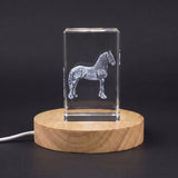 Friesian Horse — 3D laser-engraved crystal keepsake, Made in Canada