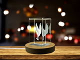 Recognition Crystal Friesian Chicken Trophy Award Statue with LED Base - Farmhouse Decor - Custom Award From A&B Crystal Collection