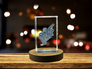 Serama Chicken 3D Engraved Crystal Trophy Award - Handmade Art with LED Base Light Recognition