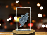 Serama Chicken 3D Engraved Crystal Trophy Award - Handmade Art with LED Base Light Recognition - Custom Award From A&B Crystal Collection