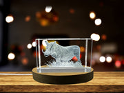 Wild Strength Recognition: 3D Engraved Crystal Warthog Pig with LED Base Light