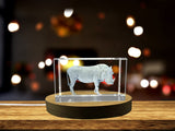 Savannah Spirit Recognition: 3D Engraved Crystal African Boar Pig with LED Base - Custom Award From A&B Crystal Collection