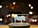 Savannah Spirit Recognition: 3D Engraved Crystal African Boar Pig with LED Base - Custom Award From A&B Crystal Collection