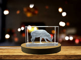 Recognition 3D Engraved Crystal Babirusa - Stunning Art Piece with Free LED Base Light