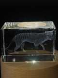 Tasmanian Tiger 3D Engraved Crystal Figurine