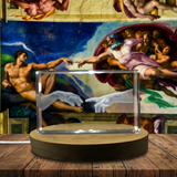 Hand Of God And Adam Michelangelo 3D Engraved Crystal Trophy Award Recognition Keepsake Gift Decor - Custom Award From A&B Crystal Collection