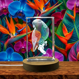 Collared Lory 3D Engraved Crystal Trophy Award - Unique Recognition Keepsake with LED Base Light
