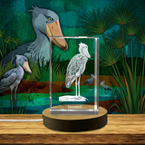 Shoebill 3D Engraved Crystal Trophy Award - Unique Souvenir Keepsake with Recognition