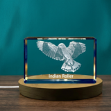 Indian Roller 3D Engraved Crystal Trophy Award Recognition Gift Decor Collectible Souvenir - Custom Award From A&B Crystal Collection