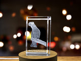 Vivacious Crystal Gang-gang Cockatoo Sculpture - A Feathered Masterpiece A&B Crystal Collection