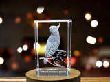 Vivacious Crystal Triton Cockatoo Sculpture - A Feathered Masterwork A&B Crystal Collection