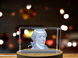 Unique Emmanuel Kant 3D Engraved Crystal Portrait Gift for Philosophy Lovers and Academics