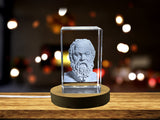 Exquisite Socrate 3D Engraved Crystal Portrait Gift for Philosophy Enthusiasts and Thinkers