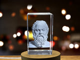 Exquisite Socrate 3D Engraved Crystal Portrait Gift for Philosophy Enthusiasts and Thinkers A&B Crystal Collection