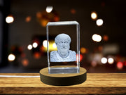 Elegant Aristote 3D Engraved Crystal Portrait Gift for Philosophy and Academia