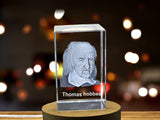 Elegant Thomas Hobbes 3D Engraved Crystal Portrait Gift for Political Philosophy Enthusiasts A&B Crystal Collection