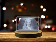 Elegant Voltaire 3D Engraved Crystal Portrait Gift for Admirers of The Enlightenment