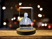 Unique 3D Engraved Crystal Gift commemorating Alfred Nobel and his contributions