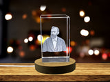 Unique 3D Engraved Crystal Gift commemorating Alfred Nobel and his contributions A&B Crystal Collection