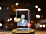 Unique 3D Engraved Crystal Gift commemorating Alfred Nobel and his contributions A&B Crystal Collection