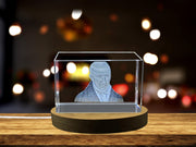 Commemorative 3D Engraved Crystal Sculpture Honoring Alessandro Volta