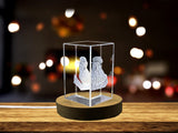 Beautiful Leonardo Da Vinci Engraved Crystal Sculpture | Unique Gift for Art Lovers A&B Crystal Collection