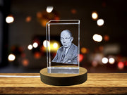 Beautiful Edwin Armstrong Engraved Crystal Sculpture for Tech and Radio Enthusiasts