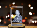 Beautiful Edwin Armstrong Engraved Crystal Sculpture for Tech and Radio Enthusiasts A&B Crystal Collection