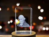 Stunning James Watt Engraved Crystal Sculpture for Steam Engine Enthusiasts