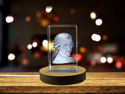 Wolfgang Mozart 3D Engraved Crystal Sculpture