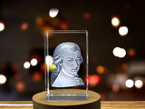 Wolfgang Mozart 3D Engraved Crystal Sculpture A&B Crystal Collection