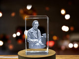 Frédéric Chopin 3D Engraved Crystal Sculpture | Romantic Composer Collectible A&B Crystal Collection