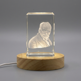 3D Engraved Crystal Auguste Escoffier - Honoring the Father of Modern Cuisine