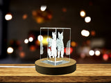 Maine Coon Cat Recognition Trophy – Engraved Crystal Sculpture & LED Base Light Gift for Cat Lovers - Custom Award From A&B Crystal Collection