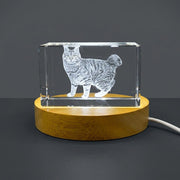 Bobtail Cat 3D Engraved Crystal — Made in Canada